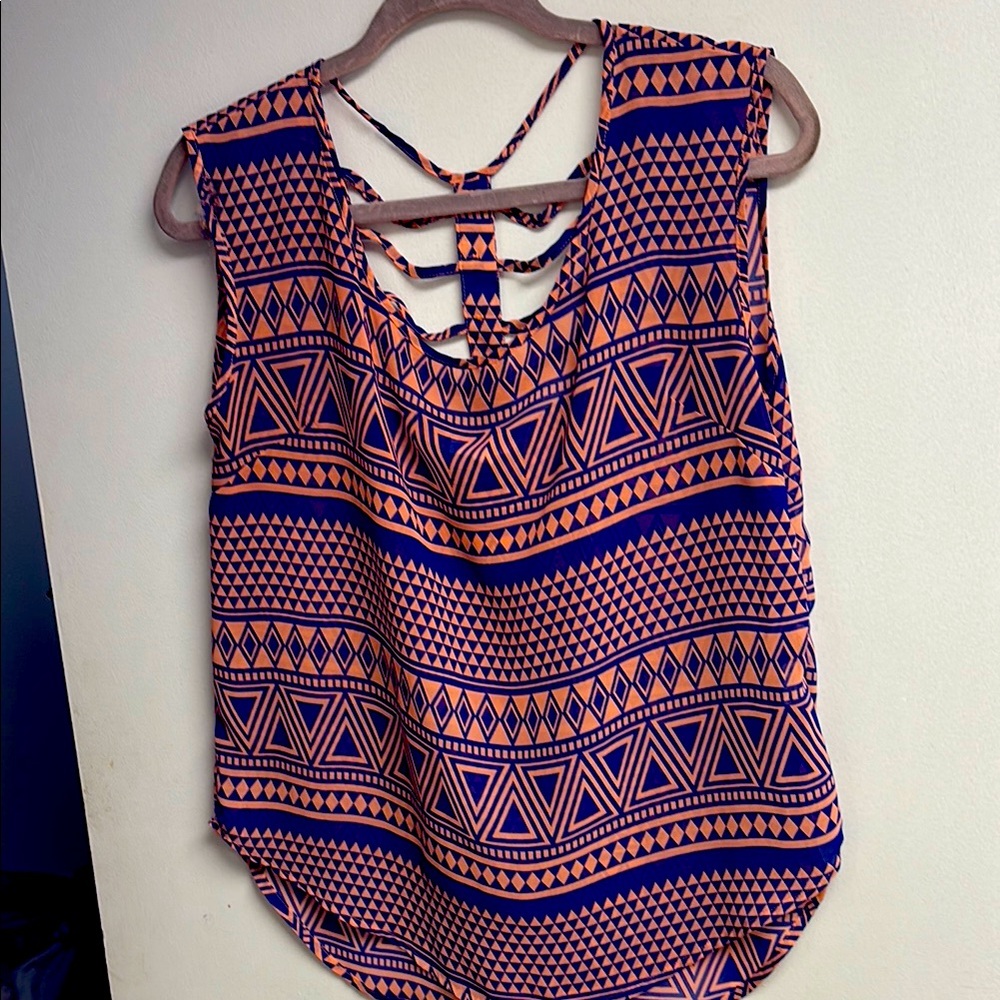 Mine Pink and Blue Blouse Top